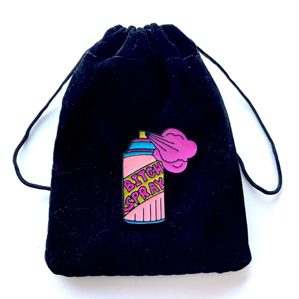 3/$10 😅 “Bit_ _ Spray” Fun Humored Hairspray Enamel Pin (mix & match)